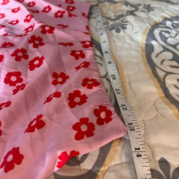 NWT Princess Polly Olton Pink Retro Floral Groovy Silky Mini Skirt, 6 - Picture 7 of 12